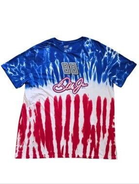 Dale Earnhardt Jr XL Red White Blue Tie Dye  Nascar Tee Shirt Extra Large